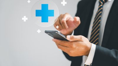 homme téléphone concept santé