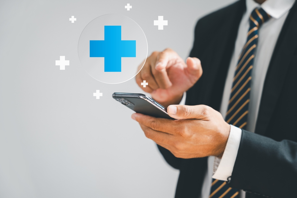 homme téléphone concept santé